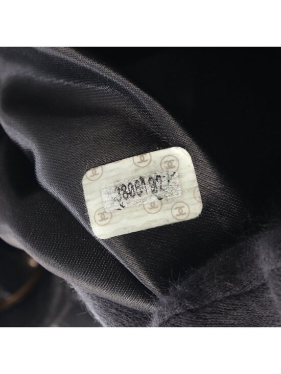 Chanel Backpack CC Logo Black Suede Leather CC Drawstring main image 9